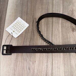 Punt Fibbia 100% brown leather chain belt size small